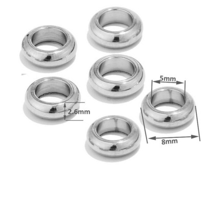 80 komada ravnih okruglih zlatnih perli od nehrđajućeg čelika s velikim rupama Nalazi za izradu nakita „uradi sam“