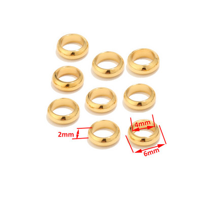 80 komada ravnih okruglih zlatnih perli od nehrđajućeg čelika s velikim rupama Nalazi za izradu nakita „uradi sam“