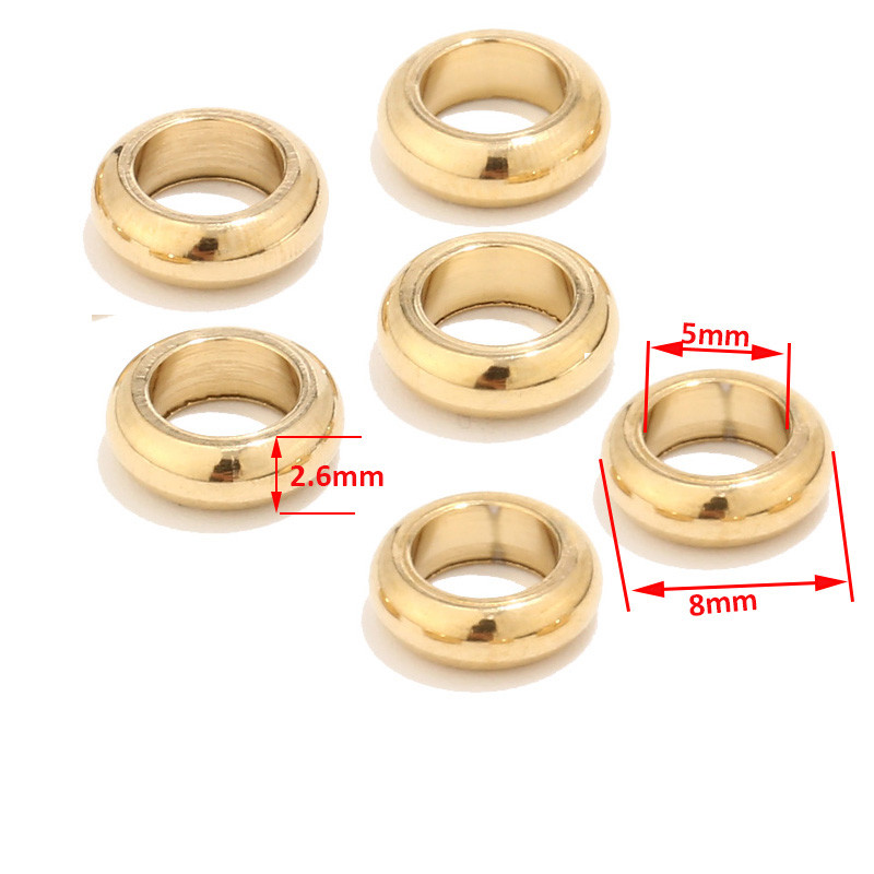 80 komada ravnih okruglih zlatnih perli od nehrđajućeg čelika s velikim rupama Nalazi za izradu nakita „uradi sam“