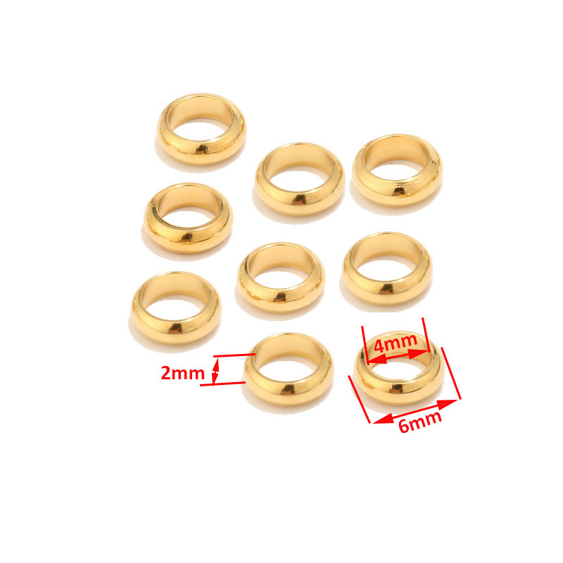 80 komada ravnih okruglih zlatnih perli od nehrđajućeg čelika s velikim rupama Nalazi za izradu nakita „uradi sam“