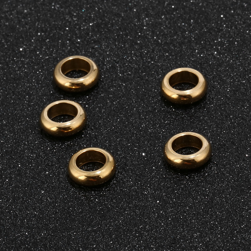 80 komada ravnih okruglih zlatnih perli od nehrđajućeg čelika s velikim rupama Nalazi za izradu nakita „uradi sam“