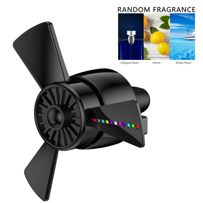 Propeller autós légfrissítők légfrissítők szellőző kapcsok LED lámpával USB töltő parfüm diffúzor aromaterápia ventilátor dekorációhoz