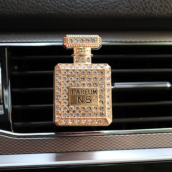 Car Aroma Diffuser Bling Diamond Парфюмна бутилка Decor for Car Air Vent Clip Освежител за въздух в автомобилна интериорна декорация Автомобилен парфюм