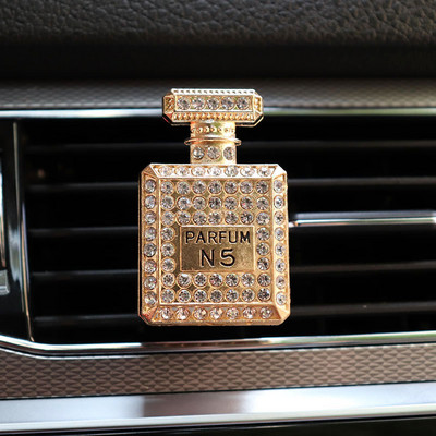 Autós aromadiffúzor Bling gyémánt parfümös palack dekor az autós szellőző csíptetőhöz légfrissítő az autók belső dekorációjában