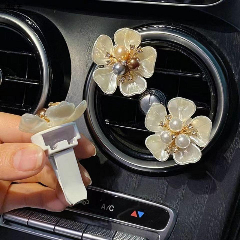 1db Pearl Shell Flower Car Outlet aromaterápiás klip autós légfrissítő parfüm szilárd diffúzor Auto Decro klipek autós kiegészítők