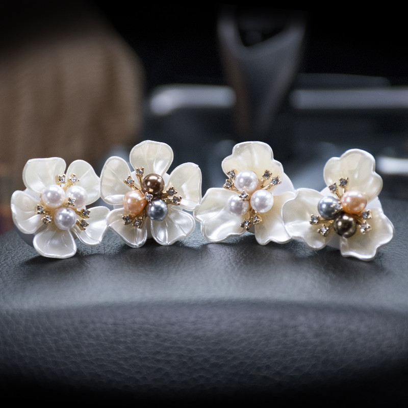 1db Pearl Shell Flower Car Outlet aromaterápiás klip autós légfrissítő parfüm szilárd diffúzor Auto Decro klipek autós kiegészítők