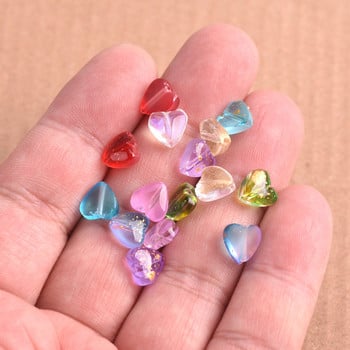 20 τεμ. Σχήμα μικρής καρδιάς 8 χιλιοστών πολύχρωμες λάμπες κρυστάλλινες χάντρες για κοσμήματα που φτιάχνουν DIY χειροτεχνίες