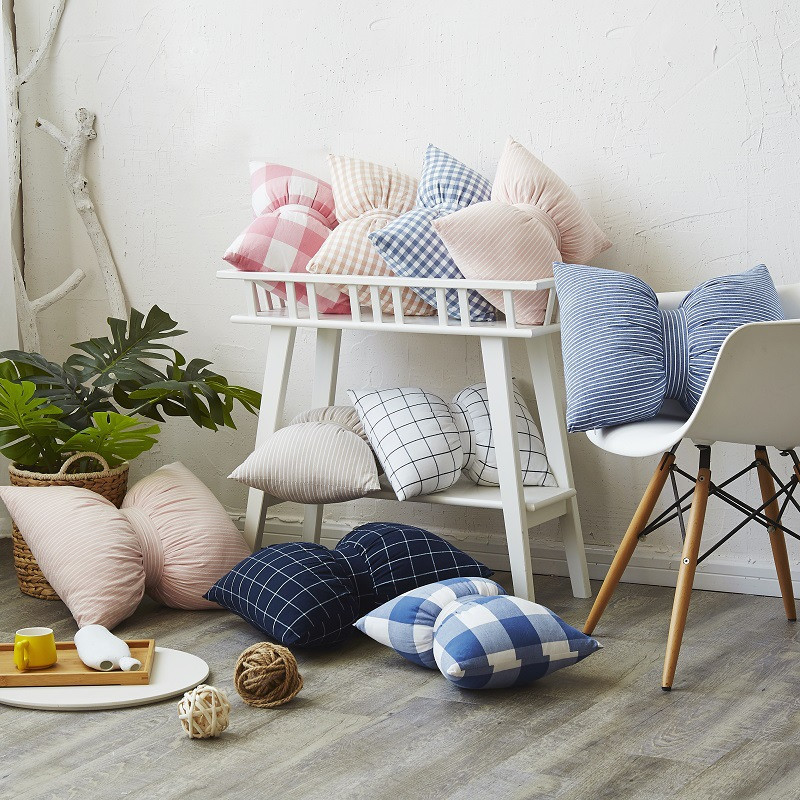 Ins kreativni jastuk od pamučne mašne Naslon za glavu automobila Naslon za vrat Jastuk Jastuk za stražnju sofu Jastuk za spavanje koji se može ukloniti i prati