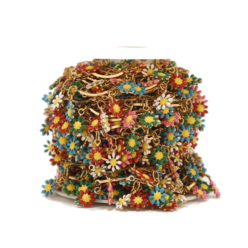 1M zlatni lančići od nehrđajućeg čelika s privjescima u obliku cvijeta tratinčice, lančići s gležnjačama za žene, ogrlica, narukvica koja čini vodootpornom