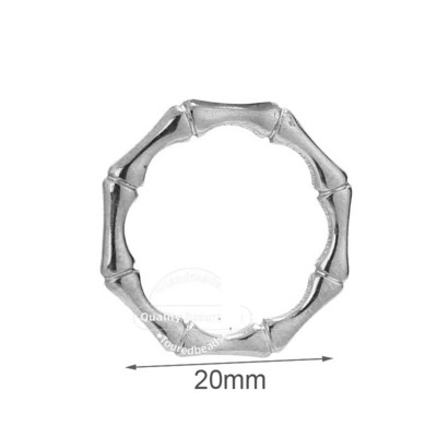 5 komada bambusovih privjesaka od nehrđajućeg čelika Okrugli konektori za izradu nakita DIY pribor za nalaze 16 mm 21 mm