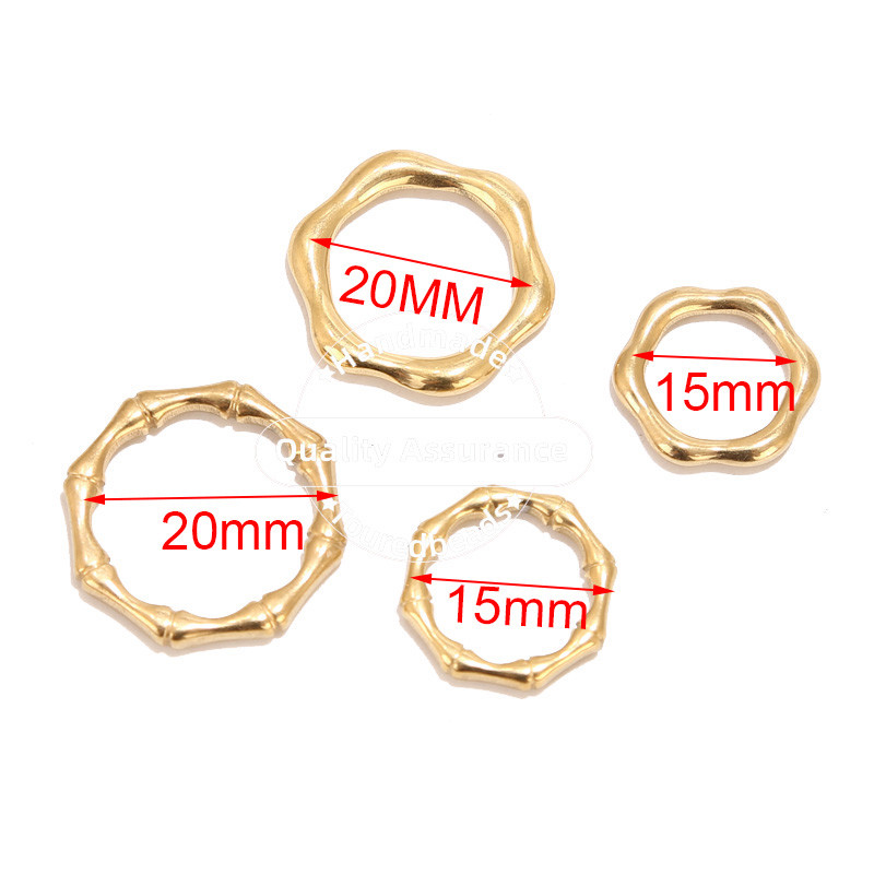 5 komada bambusovih privjesaka od nehrđajućeg čelika Okrugli konektori za izradu nakita DIY pribor za nalaze 16 mm 21 mm