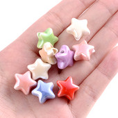 Πολύχρωμες Star Ceramics Beads 13mm 10PCS Loose Spacer Beads for Jewelry Making Findings Αξεσουάρ κολιέ βραχιόλι DIY