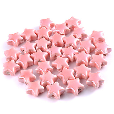 Πολύχρωμες Star Ceramics Beads 13mm 10PCS Loose Spacer Beads for Jewelry Making Findings Αξεσουάρ κολιέ βραχιόλι DIY