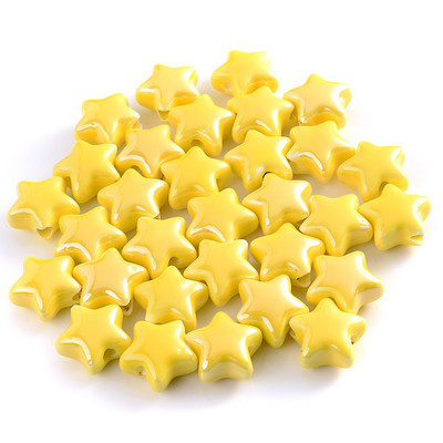 Πολύχρωμες Star Ceramics Beads 13mm 10PCS Loose Spacer Beads for Jewelry Making Findings Αξεσουάρ κολιέ βραχιόλι DIY