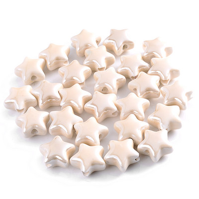 Πολύχρωμες Star Ceramics Beads 13mm 10PCS Loose Spacer Beads for Jewelry Making Findings Αξεσουάρ κολιέ βραχιόλι DIY