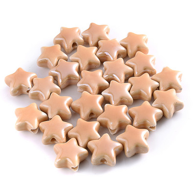 Πολύχρωμες Star Ceramics Beads 13mm 10PCS Loose Spacer Beads for Jewelry Making Findings Αξεσουάρ κολιέ βραχιόλι DIY