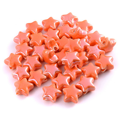 Πολύχρωμες Star Ceramics Beads 13mm 10PCS Loose Spacer Beads for Jewelry Making Findings Αξεσουάρ κολιέ βραχιόλι DIY