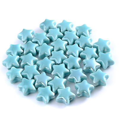 Πολύχρωμες Star Ceramics Beads 13mm 10PCS Loose Spacer Beads for Jewelry Making Findings Αξεσουάρ κολιέ βραχιόλι DIY