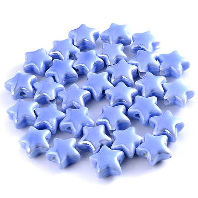 Πολύχρωμες Star Ceramics Beads 13mm 10PCS Loose Spacer Beads for Jewelry Making Findings Αξεσουάρ κολιέ βραχιόλι DIY