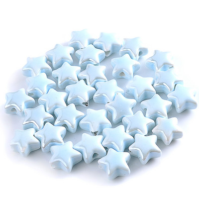Πολύχρωμες Star Ceramics Beads 13mm 10PCS Loose Spacer Beads for Jewelry Making Findings Αξεσουάρ κολιέ βραχιόλι DIY