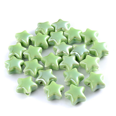 Πολύχρωμες Star Ceramics Beads 13mm 10PCS Loose Spacer Beads for Jewelry Making Findings Αξεσουάρ κολιέ βραχιόλι DIY