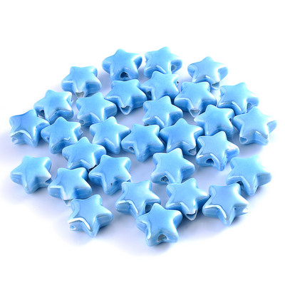 Πολύχρωμες Star Ceramics Beads 13mm 10PCS Loose Spacer Beads for Jewelry Making Findings Αξεσουάρ κολιέ βραχιόλι DIY