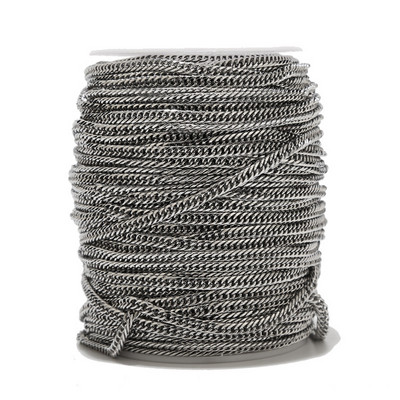 Srebrni lanac od nehrđajućeg čelika od 1 metra Kubanski lančići od 4 mm za djevojčice i dječake, izrada ogrlica za zabavu