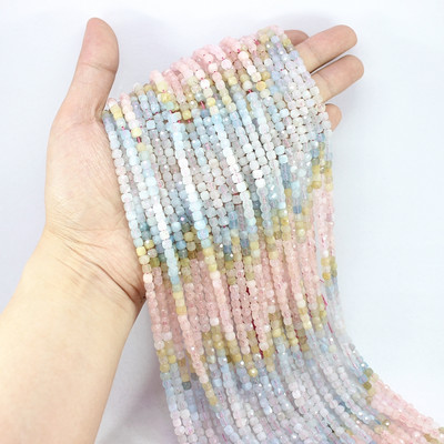 Veleprodaja 4 x 4 mm prirodni fluorit Hubei tirkiz ametist kunzit Amazonit kocka Faktirani kamen labave male perle Izrada nakita