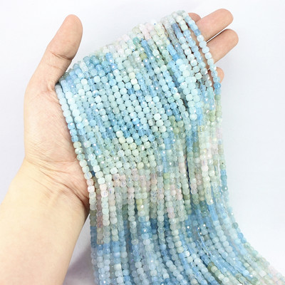 Veleprodaja 4 x 4 mm prirodni fluorit Hubei tirkiz ametist kunzit Amazonit kocka Faktirani kamen labave male perle Izrada nakita