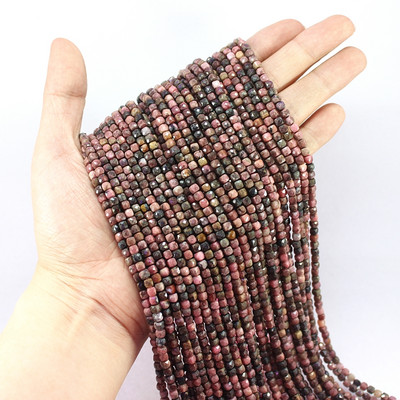 Veleprodaja 4 x 4 mm prirodni fluorit Hubei tirkiz ametist kunzit Amazonit kocka Faktirani kamen labave male perle Izrada nakita