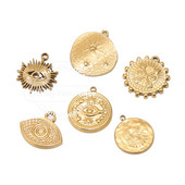 5 kom/lot privjesci od zlatne zvijezde od nehrđajućeg čelika Nepravilno oko Medalje privjesci za DIY žene Ogrlice Izrada nakita Potrepštine za izradu