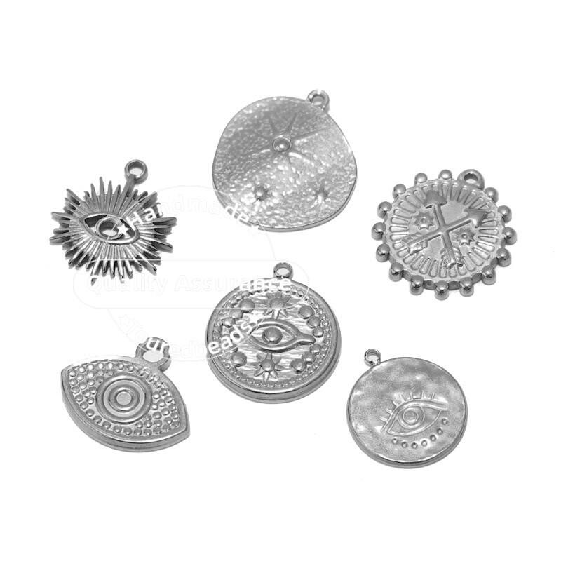 5 kom/lot privjesci od zlatne zvijezde od nehrđajućeg čelika Nepravilno oko Medalje privjesci za DIY žene Ogrlice Izrada nakita Potrepštine za izradu