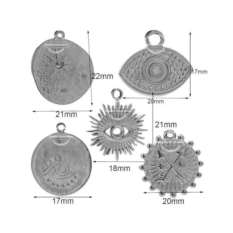 5 kom/lot privjesci od zlatne zvijezde od nehrđajućeg čelika Nepravilno oko Medalje privjesci za DIY žene Ogrlice Izrada nakita Potrepštine za izradu