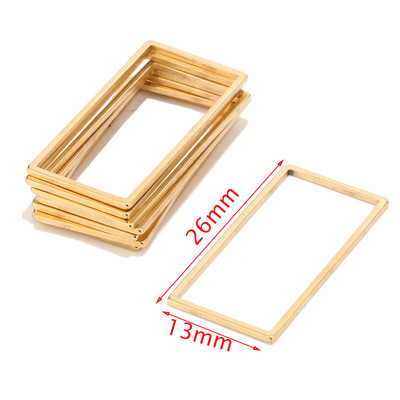 10Pcs/lot od nehrđajućeg čelika Waterdrop Square Charms Zlatne naušnice Connector Charm za izradu nakita