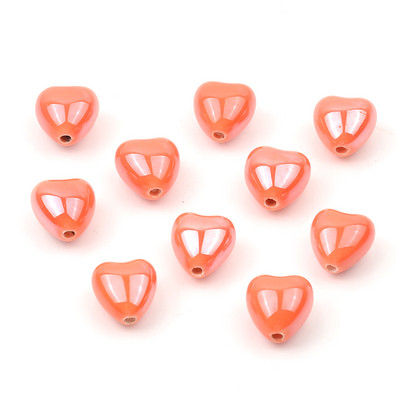 Šarene jednobojne keramičke perle u obliku srca za DIY narukvice, ogrlice, izrada nakita, ručno rađeni dodaci, veleprodaja