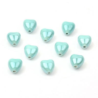 Šarene jednobojne keramičke perle u obliku srca za DIY narukvice, ogrlice, izrada nakita, ručno rađeni dodaci, veleprodaja