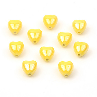 Šarene jednobojne keramičke perle u obliku srca za DIY narukvice, ogrlice, izrada nakita, ručno rađeni dodaci, veleprodaja