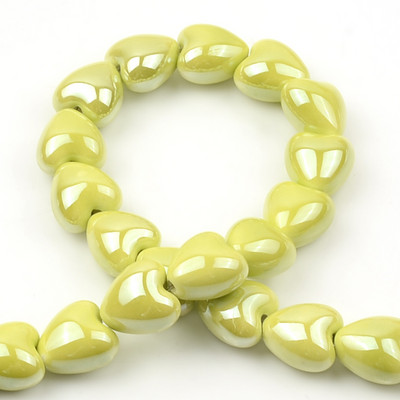 Šarene jednobojne keramičke perle u obliku srca za DIY narukvice, ogrlice, izrada nakita, ručno rađeni dodaci, veleprodaja