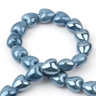 Šarene jednobojne keramičke perle u obliku srca za DIY narukvice, ogrlice, izrada nakita, ručno rađeni dodaci, veleprodaja