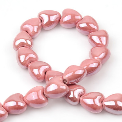 Šarene jednobojne keramičke perle u obliku srca za DIY narukvice, ogrlice, izrada nakita, ručno rađeni dodaci, veleprodaja