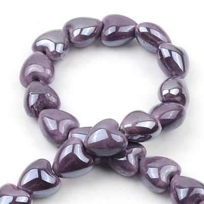 Šarene jednobojne keramičke perle u obliku srca za DIY narukvice, ogrlice, izrada nakita, ručno rađeni dodaci, veleprodaja