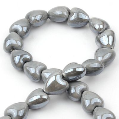 Šarene jednobojne keramičke perle u obliku srca za DIY narukvice, ogrlice, izrada nakita, ručno rađeni dodaci, veleprodaja