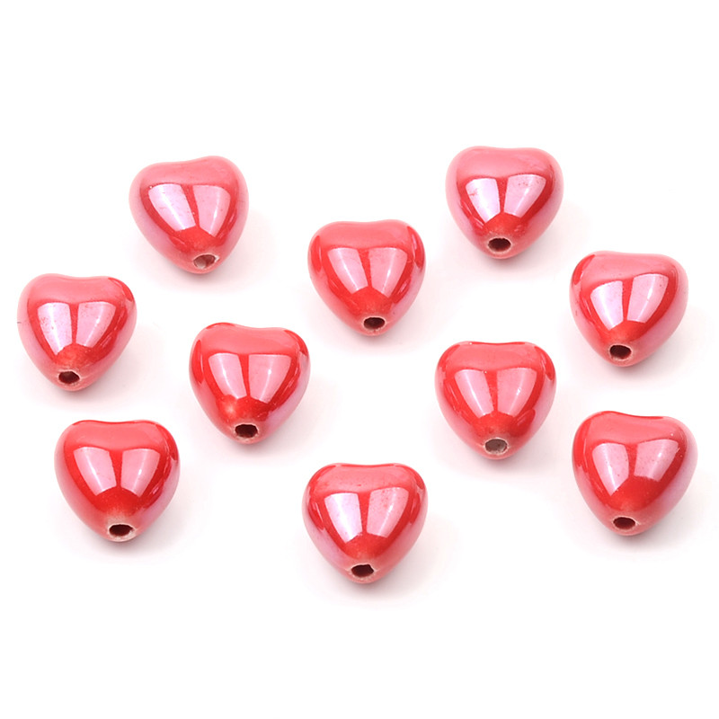 Šarene jednobojne keramičke perle u obliku srca za DIY narukvice, ogrlice, izrada nakita, ručno rađeni dodaci, veleprodaja