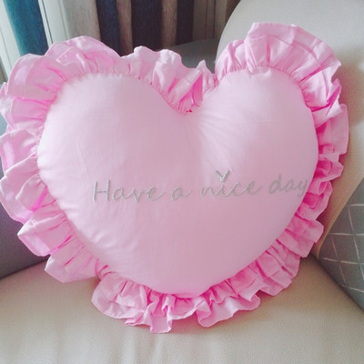 Nabrani jastuk u obliku srca Ljubavni vez s jezgrom Jastuk Pamuk Jednobojni jastuk za kauč Princess Ukrasni jastuci