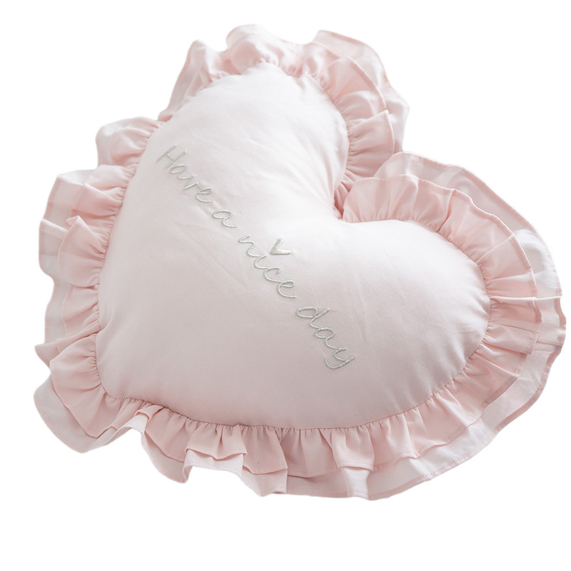 Nabrani jastuk u obliku srca Ljubavni vez s jezgrom Jastuk Pamuk Jednobojni jastuk za kauč Princess Ukrasni jastuci