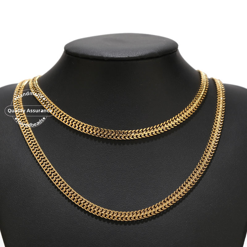 1 metar Zlatni ravni mrežasti lanac od nehrđajućeg čelika 5 mm dvoslojni lančići za žene Narukvica Ogrlica Izrada nakita