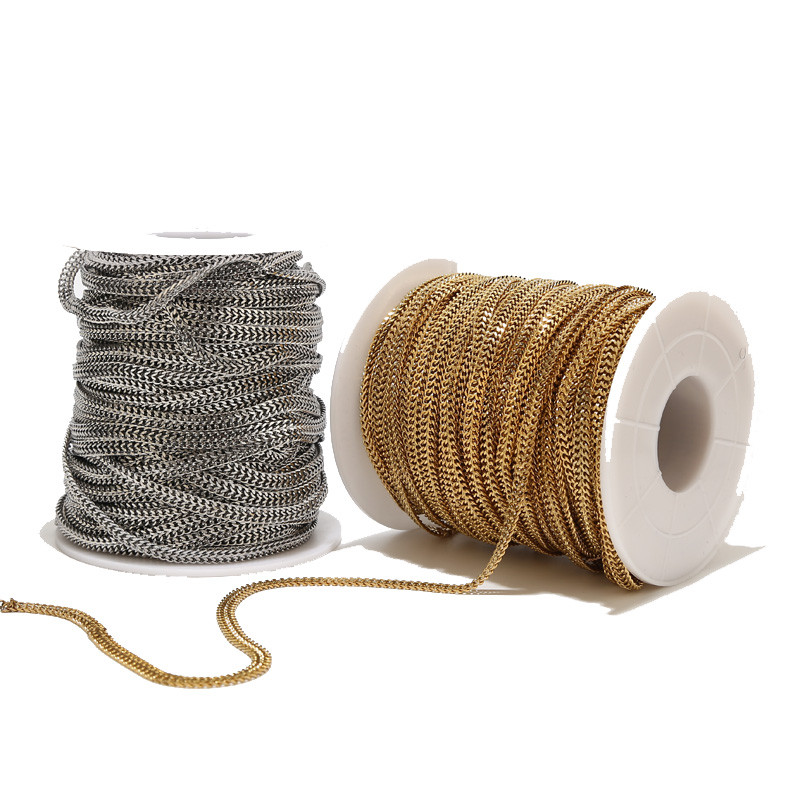 1 metar Zlatni ravni mrežasti lanac od nehrđajućeg čelika 5 mm dvoslojni lančići za žene Narukvica Ogrlica Izrada nakita