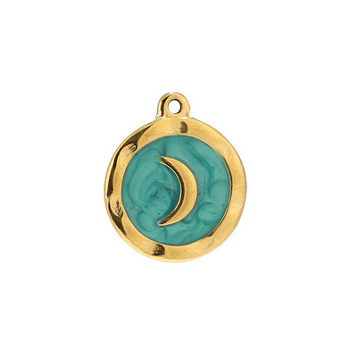 5 komada nehrđajućeg čelika 15 mm emajl zvijezda mjesec srce privjesci za žene ogrlica zlatno bijelo plava medalja privjesci DIY nakit nalazi