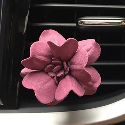 Clip de aerisire cu flori lucrate manual 3D pentru odorizant de parfum pentru masina Difuzor de parfum pentru masina Accesoriu de decor interior auto pentru fete
