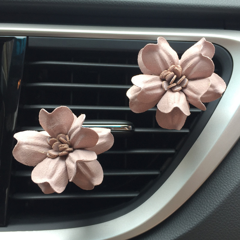Clip de aerisire cu flori lucrate manual 3D pentru odorizant de parfum pentru masina Difuzor de parfum pentru masina Accesoriu de decor interior auto pentru fete